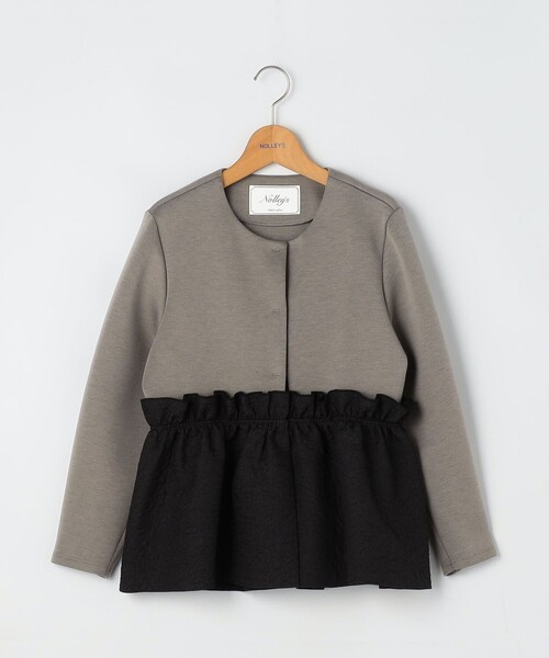 美品✨️NOLLEY'S ノーリーズ エアボールアシメペプラムオーバーシャツ NOLLEY'S（ノーリーズ）の「エアボールアシメペプラムオーバーシャツ