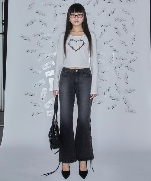 Heart Tattoo（ハートタトゥー）の「Scarf-Set Logo Long Sleeve Tee / スカーフ付き ロゴロンTee（Tシャツ/カットソー・レディース・ホワイト系/ブラック系・FREE）」の22枚目の写真