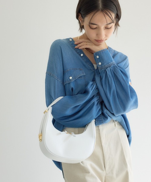 KATHARINE ROSS（キャサリンロス）の「【KATHARINE ROSS】【MILLELA FIRENZE】ワンハンドル2WAYバッグ（ハンドバッグ・レディース・ブラック/オフホワイト・MEDIUM）」の10枚目の写真