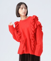 BEAMS HEART | オーバー フリル ニット プルオーバー(ニット/セーター)