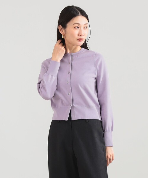 16ゲージ クルーネックカーディガン［手洗い可］（カーディガン/ボレロ