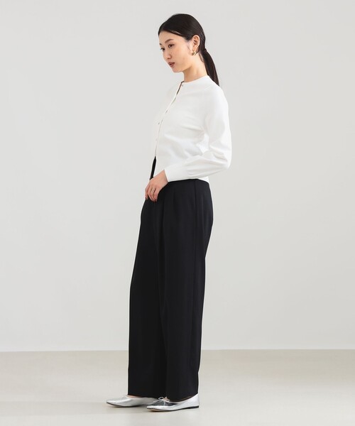 Demi-Luxe BEAMS（デミルクス ビームス）の「16ゲージ クルーネックカーディガン［手洗い可］（カーディガン/ボレロ・レディース・ネイビー/パープル系その他2/ホワイト・ONE SIZE）」の6枚目の写真