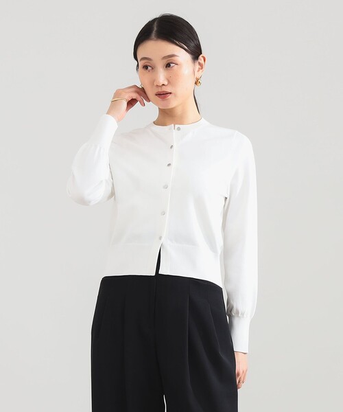 Demi-Luxe BEAMS（デミルクス ビームス）の「16ゲージ クルーネックカーディガン［手洗い可］（カーディガン/ボレロ・レディース・ネイビー/パープル系その他2/ホワイト・ONE SIZE）」の8枚目の写真