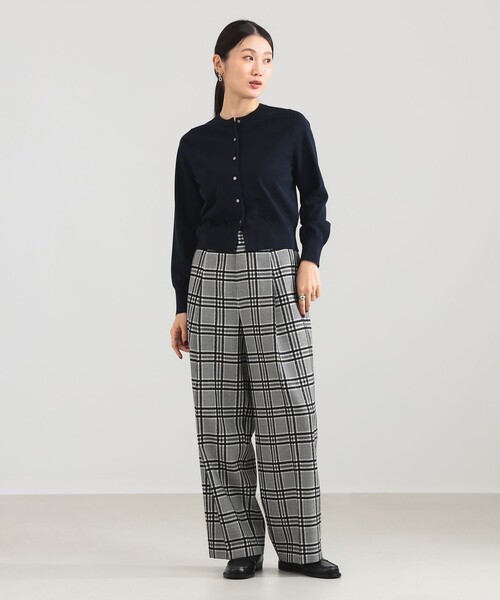 Demi-Luxe BEAMS（デミルクス ビームス）の「16ゲージ クルーネックカーディガン［手洗い可］（カーディガン/ボレロ・レディース・ネイビー/パープル系その他2/ホワイト・ONE SIZE）」の9枚目の写真