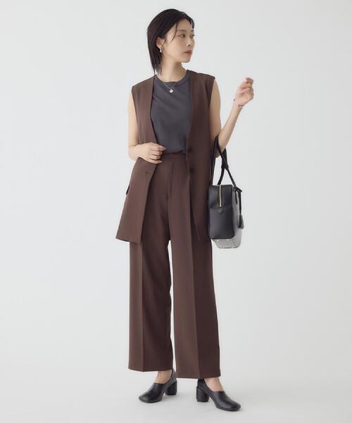 THE SHOP TK (ザ ショップ ティーケー )の「ノーカラージレ【セットアップ可/洗濯機OK】(ベスト・レディース・ベージュ/チャコールグレー/ダークブラウン/ブラック・12/13)」の10枚目の写真