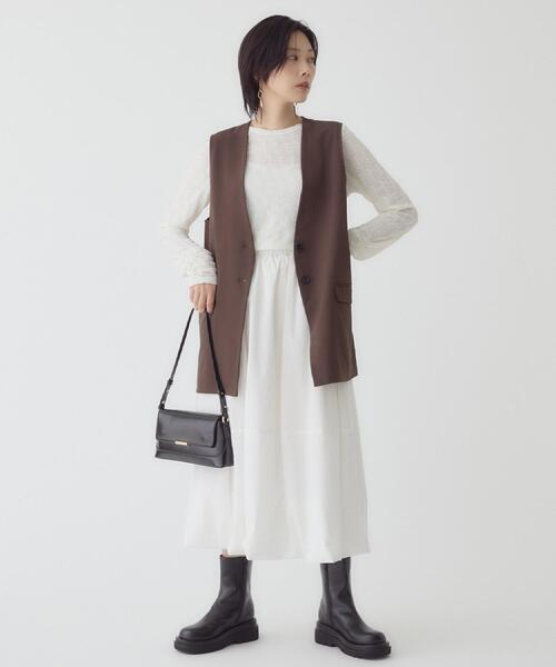 THE SHOP TK (ザ ショップ ティーケー )の「ノーカラージレ【セットアップ可/洗濯機OK】(ベスト・レディース・ベージュ/チャコールグレー/ダークブラウン/ブラック・12/13)」の15枚目の写真