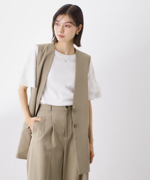 THE SHOP TK (ザ ショップ ティーケー )の「ノーカラージレ【セットアップ可/洗濯機OK】(ベスト・レディース・ベージュ/チャコールグレー/ダークブラウン/ブラック・12/13)」の16枚目の写真