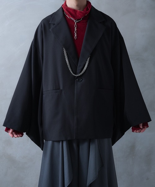 Ellno Loset（エルノロゼット）の「ハオリフウ和スリーブジャケット/SET UP対応（テーラードジャケット・メンズ・ブラック・X-SMALL/LARGE/MEDIUM/SMALL）」の5枚目の写真