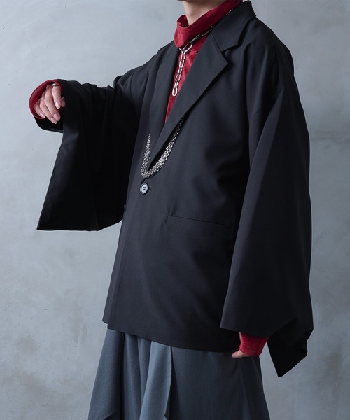 Ellno Loset（エルノロゼット）の「ハオリフウ和スリーブジャケット/SET UP対応（テーラードジャケット・メンズ・ブラック・X-SMALL/LARGE/MEDIUM/SMALL）」の9枚目の写真