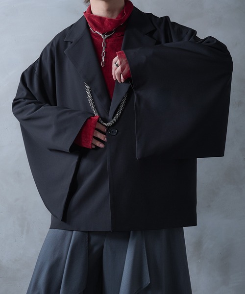 Ellno Loset（エルノロゼット）の「ハオリフウ和スリーブジャケット/SET UP対応（テーラードジャケット・メンズ・ブラック・X-SMALL/LARGE/MEDIUM/SMALL）」の7枚目の写真