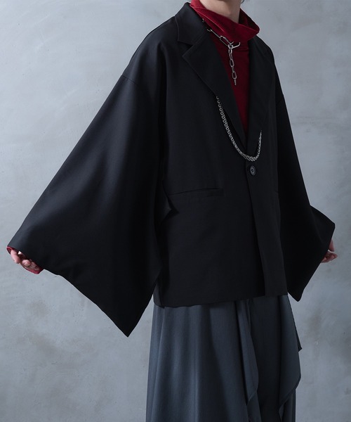 Ellno Loset（エルノロゼット）の「ハオリフウ和スリーブジャケット/SET UP対応（テーラードジャケット・メンズ・ブラック・X-SMALL/LARGE/MEDIUM/SMALL）」の11枚目の写真