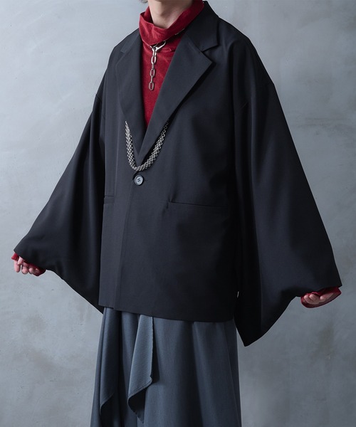 Ellno Loset（エルノロゼット）の「ハオリフウ和スリーブジャケット/SET UP対応（テーラードジャケット・メンズ・ブラック・X-SMALL/LARGE/MEDIUM/SMALL）」の10枚目の写真