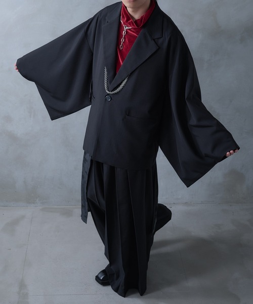 Ellno Loset（エルノロゼット）の「ハオリフウ和スリーブジャケット/SET UP対応（テーラードジャケット・メンズ・ブラック・X-SMALL/LARGE/MEDIUM/SMALL）」の16枚目の写真