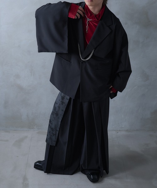 Ellno Loset（エルノロゼット）の「ハオリフウ和スリーブジャケット/SET UP対応（テーラードジャケット・メンズ・ブラック・X-SMALL/LARGE/MEDIUM/SMALL）」の17枚目の写真