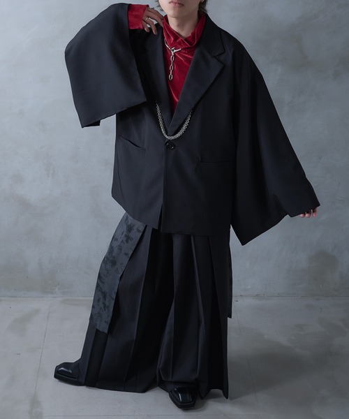 Ellno Loset（エルノロゼット）の「ハオリフウ和スリーブジャケット/SET UP対応（テーラードジャケット・メンズ・ブラック・X-SMALL/LARGE/MEDIUM/SMALL）」の18枚目の写真