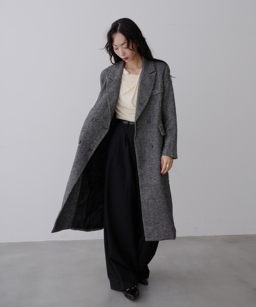 NUJOH(ヌゾ)の「Long Chester Coat / ロング チェスターコート(チェスターコート・レディース・ブラウン/ブラック・FREE)」の15枚目の写真