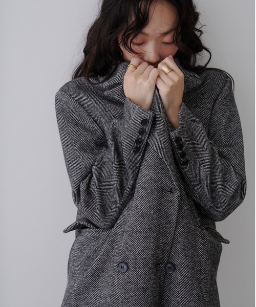 NUJOH(ヌゾ)の「Long Chester Coat / ロング チェスターコート(チェスターコート・レディース・ブラウン/ブラック・FREE)」の20枚目の写真