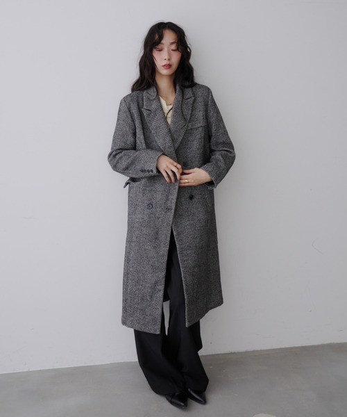 NUJOH(ヌゾ)の「Long Chester Coat / ロング チェスターコート(チェスターコート・レディース・ブラウン/ブラック・FREE)」の21枚目の写真
