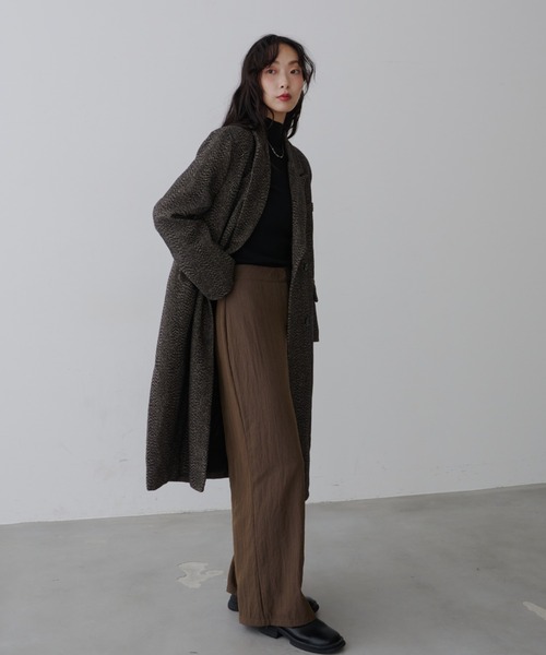 NUJOH(ヌゾ)の「Long Chester Coat / ロング チェスターコート(チェスターコート・レディース・ブラウン/ブラック・FREE)」の5枚目の写真