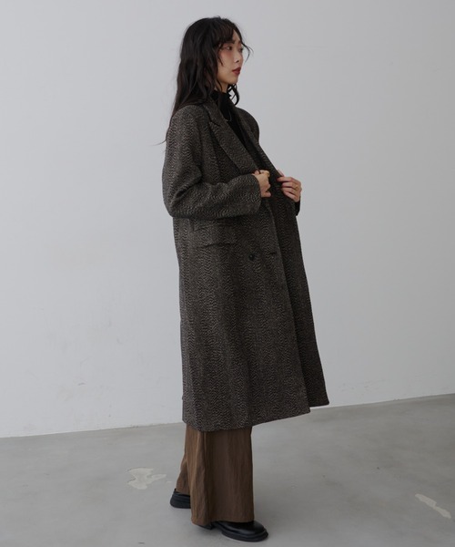 NUJOH(ヌゾ)の「Long Chester Coat / ロング チェスターコート(チェスターコート・レディース・ブラウン/ブラック・FREE)」の6枚目の写真