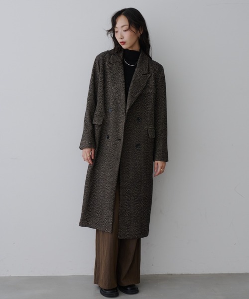 NUJOH(ヌゾ)の「Long Chester Coat / ロング チェスターコート(チェスターコート・レディース・ブラウン/ブラック・FREE)」の8枚目の写真