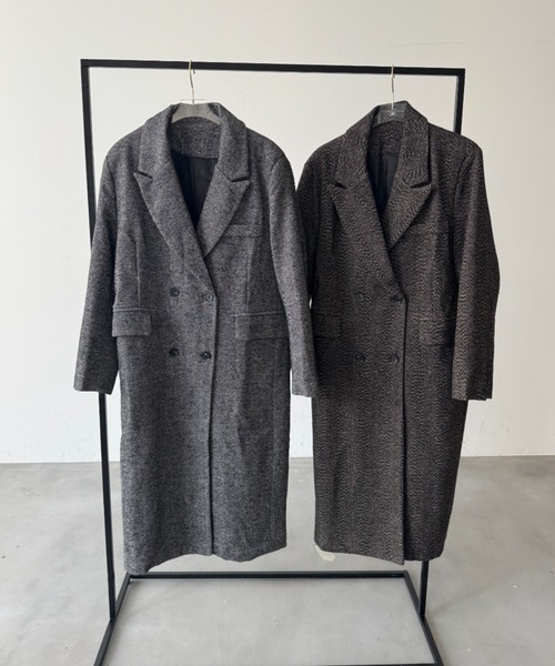 NUJOH(ヌゾ)の「Long Chester Coat / ロング チェスターコート(チェスターコート・レディース・ブラウン/ブラック・FREE)」の12枚目の写真