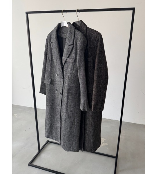 NUJOH(ヌゾ)の「Long Chester Coat / ロング チェスターコート(チェスターコート・レディース・ブラウン/ブラック・FREE)」の13枚目の写真