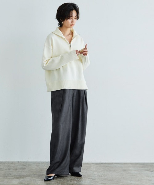 RASW(ラス)の「ウールミックスタックワイドパンツ(その他パンツ・レディース・チャコール/ダークブラウン・L/M/S)」の11枚目の写真