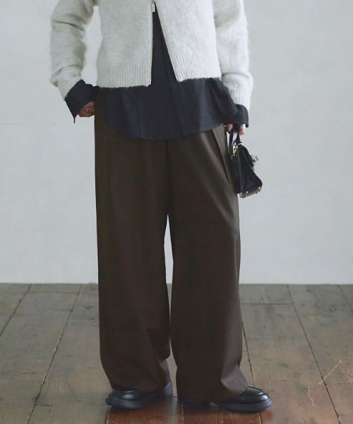 RASW(ラス)の「ウールミックスタックワイドパンツ(その他パンツ・レディース・チャコール/ダークブラウン・L/M/S)」の18枚目の写真