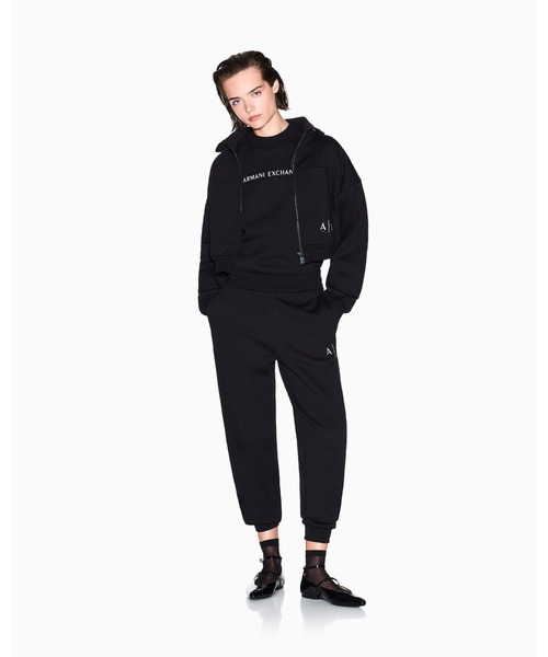 ARMANI EXCHANGE(アルマーニエクスチェンジ)の「【A|X アルマーニ エクスチェンジ】コットンフリース スウェットジョガーパンツ(スウェットパンツ・レディース・ブラック/アイボリー・LARGE/MEDIUM/SMALL/X-LARGE/X-SMALL)」の4枚目の写真