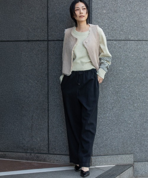 Munich（ミューニック）の「カーリーフェイクファー×シープボアリバーシブルジレ（その他アウター・レディース・カーキ/ライトベージュ/ブラック・FREE）」の18枚目の写真