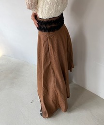 SANSeLF | 【SANSeLF】 フリルウエストアシンメトリースカート カットオフヘム フレアシルエット saw25a042(スカート)