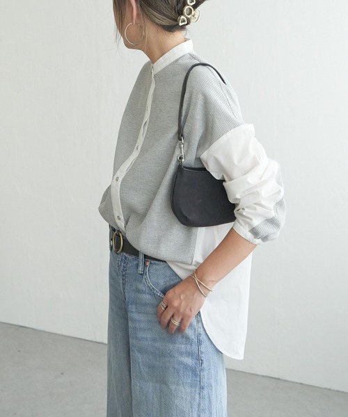 LBC（エルビーシー）の「異素材切り替えシャツ（シャツ/ブラウス・レディース・ブラック/グレー/ミント・M）」の16枚目の写真