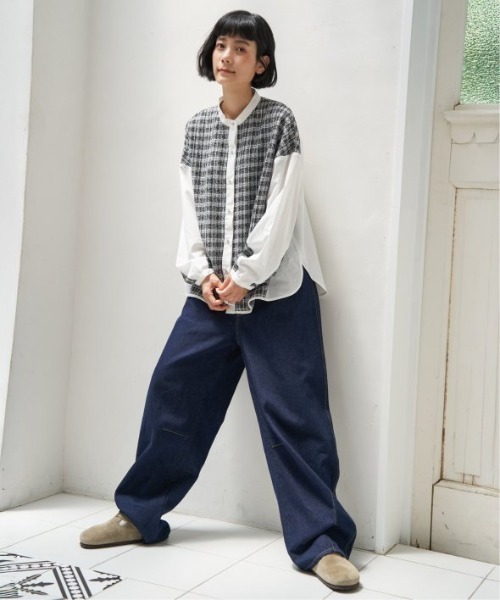 LBC（エルビーシー）の「異素材切り替えシャツ（シャツ/ブラウス・レディース・ブラック/グレー/ミント・M）」の14枚目の写真