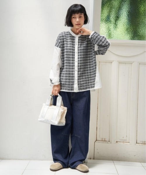 LBC（エルビーシー）の「異素材切り替えシャツ（シャツ/ブラウス・レディース・ブラック/グレー/ミント・M）」の13枚目の写真