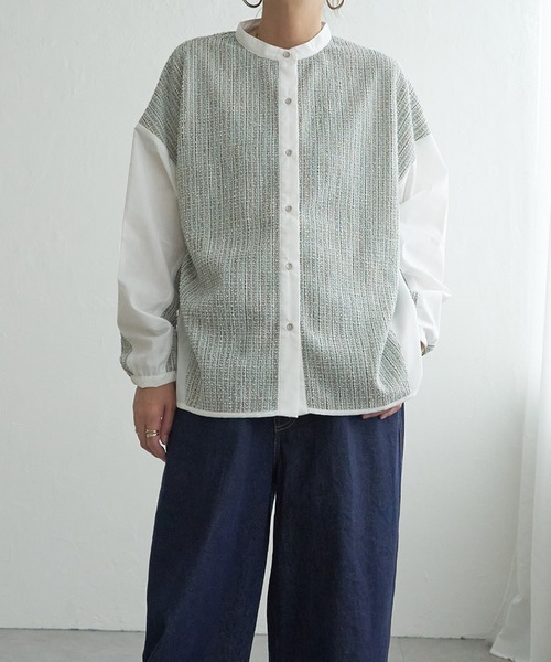 LBC（エルビーシー）の「異素材切り替えシャツ（シャツ/ブラウス・レディース・ブラック/グレー/ミント・M）」の18枚目の写真