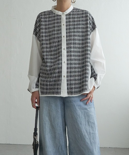 LBC（エルビーシー）の「異素材切り替えシャツ（シャツ/ブラウス・レディース・ブラック/グレー/ミント・M）」の19枚目の写真