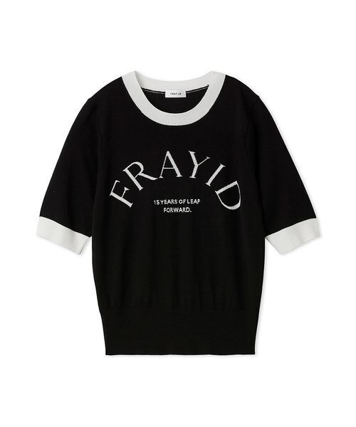 FRAY I.D（フレイアイディー）の「15thインターシャロゴニットプルオーバー（ニット/セーター・レディース・ライム/ホワイト/ラベンダー/ブラック・F）」の3枚目の写真