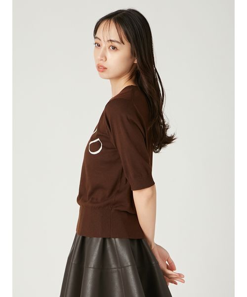 FRAY I.D（フレイアイディー）の「15thインターシャロゴニットプルオーバー（ニット/セーター・レディース・ライム/ホワイト/ラベンダー/ブラック・F）」の8枚目の写真