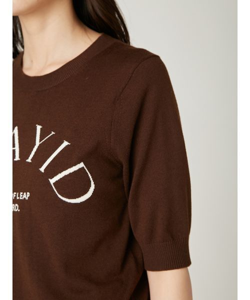 FRAY I.D（フレイアイディー）の「15thインターシャロゴニットプルオーバー（ニット/セーター・レディース・ライム/ホワイト/ラベンダー/ブラック・F）」の10枚目の写真