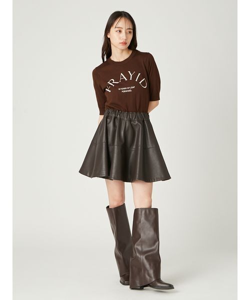 FRAY I.D（フレイアイディー）の「15thインターシャロゴニットプルオーバー（ニット/セーター・レディース・ライム/ホワイト/ラベンダー/ブラック・F）」の13枚目の写真