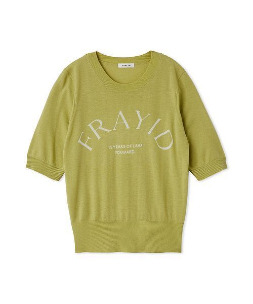 FRAY I.D（フレイアイディー）の「15thインターシャロゴニットプルオーバー（ニット/セーター・レディース・ライム/ホワイト/ラベンダー/ブラック・F）」の19枚目の写真