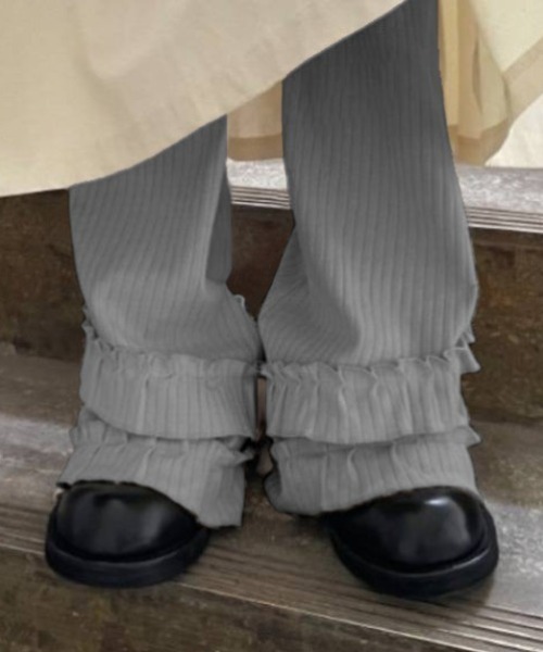 yuue' ( wear )（ユーイ）の「フリルフレアリブパンツ（その他パンツ・レディース・ブラック/アイボリー/グレー・FREE）」の3枚目の写真