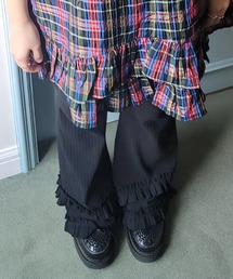 フリルフレアリブパンツ