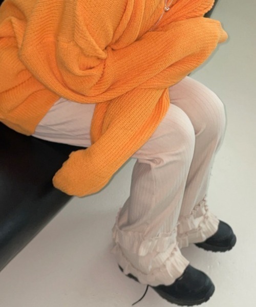 yuue' ( wear )（ユーイ）の「フリルフレアリブパンツ（その他パンツ・レディース・ブラック/アイボリー/グレー・FREE）」の9枚目の写真