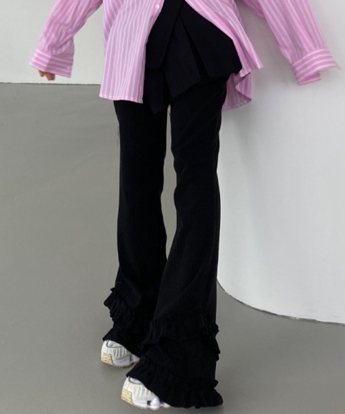 yuue' ( wear )（ユーイ）の「フリルフレアリブパンツ（その他パンツ・レディース・ブラック/アイボリー/グレー・FREE）」の21枚目の写真