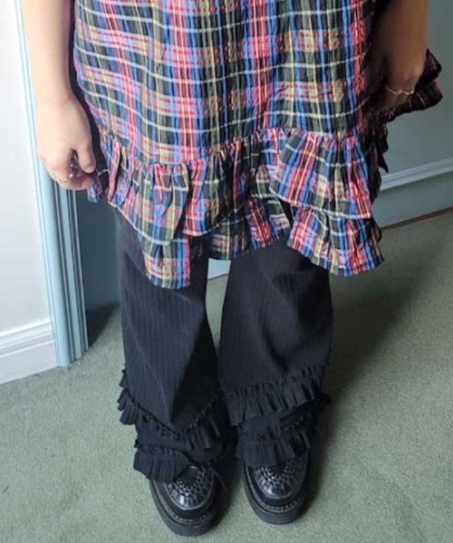 セール】フリルフレアリブパンツ（その他パンツ）｜yuue' ( wear