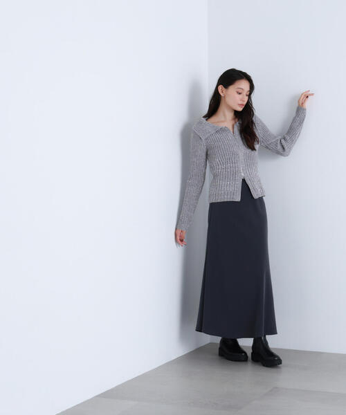 NATURAL BEAUTY BASIC(ナチュラルビューティーベーシック)の「◇ラメシャギージップニット(カーディガン/ボレロ・レディース・ベージュ/ピンク/グレー・FREE)」の5枚目の写真