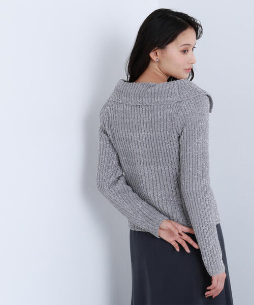 NATURAL BEAUTY BASIC(ナチュラルビューティーベーシック)の「◇ラメシャギージップニット(カーディガン/ボレロ・レディース・ベージュ/ピンク/グレー・FREE)」の6枚目の写真
