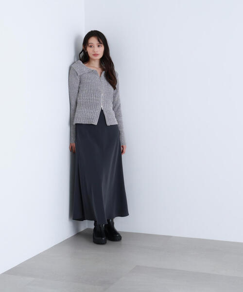 NATURAL BEAUTY BASIC(ナチュラルビューティーベーシック)の「◇ラメシャギージップニット(カーディガン/ボレロ・レディース・ベージュ/ピンク/グレー・FREE)」の7枚目の写真
